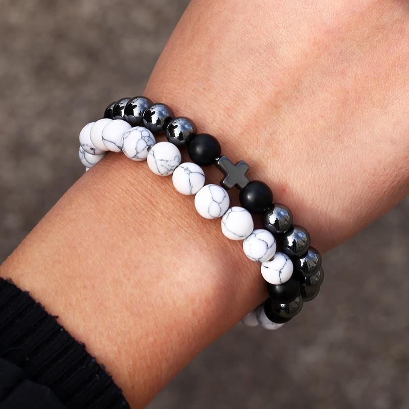 Black marble outlet bracelet